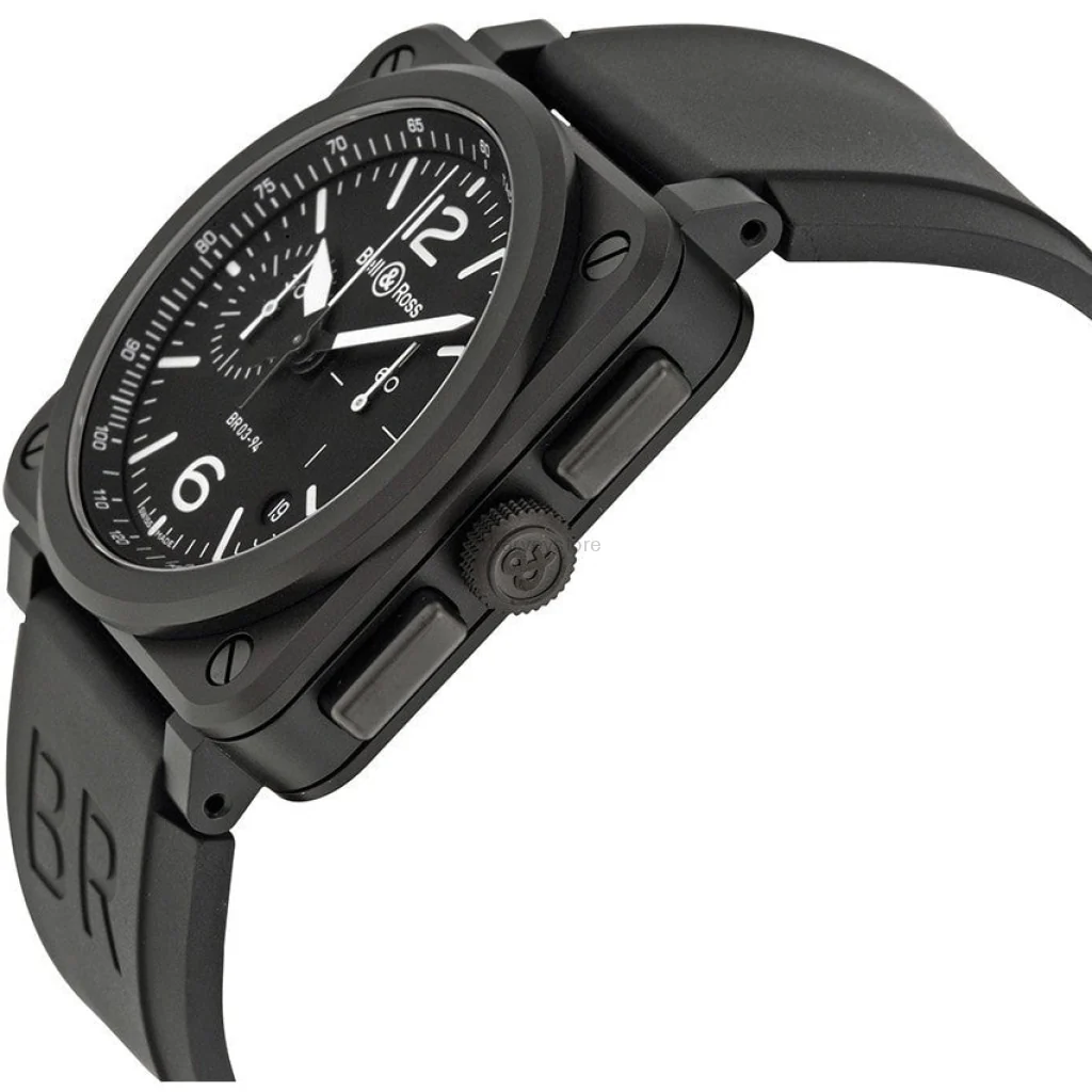 Bell & Ross Men's BR0394-BL-CE Aviation Chronograph Steel Automatic Watch - Image 3