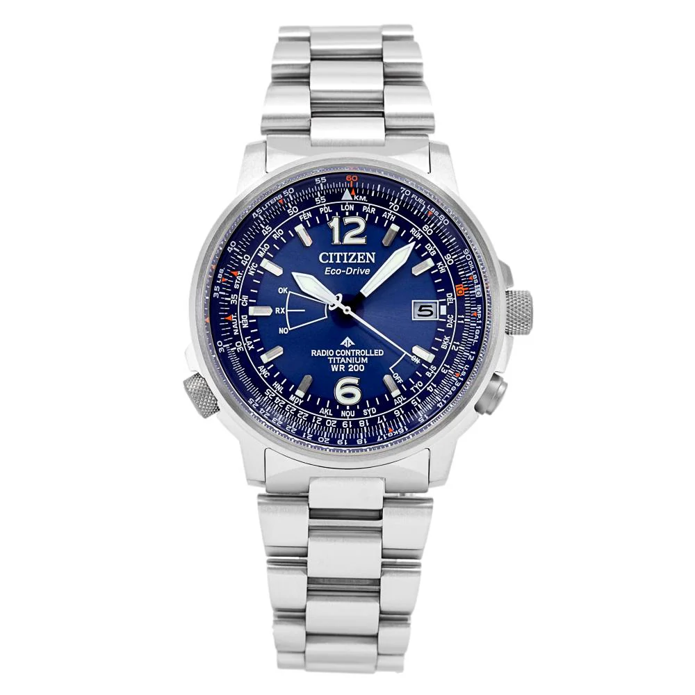 Citizen Men's CB0230-81L Pilot Super Titan Blue Dial Watch - Image 2