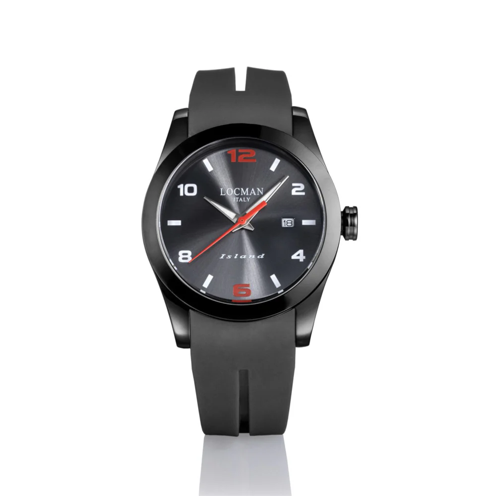 Locman 0613K07S-BKGYRDSA Island Quartz Men's Watch