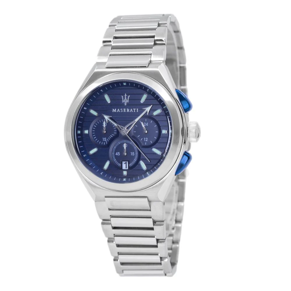 Maserati Men's R8873639001 Triconic Chrono Blue Dial Watch