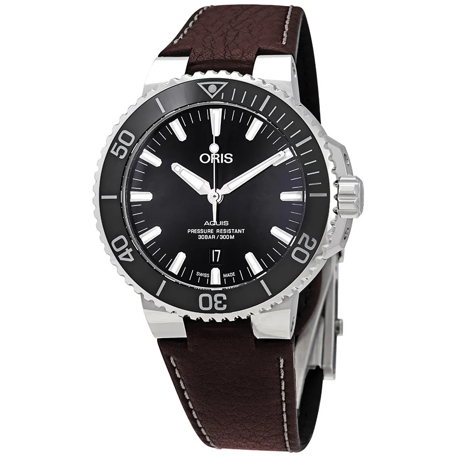 Oris 01 733 7730 4134-07 5 24 10EB Aquis Black Dial Watch
