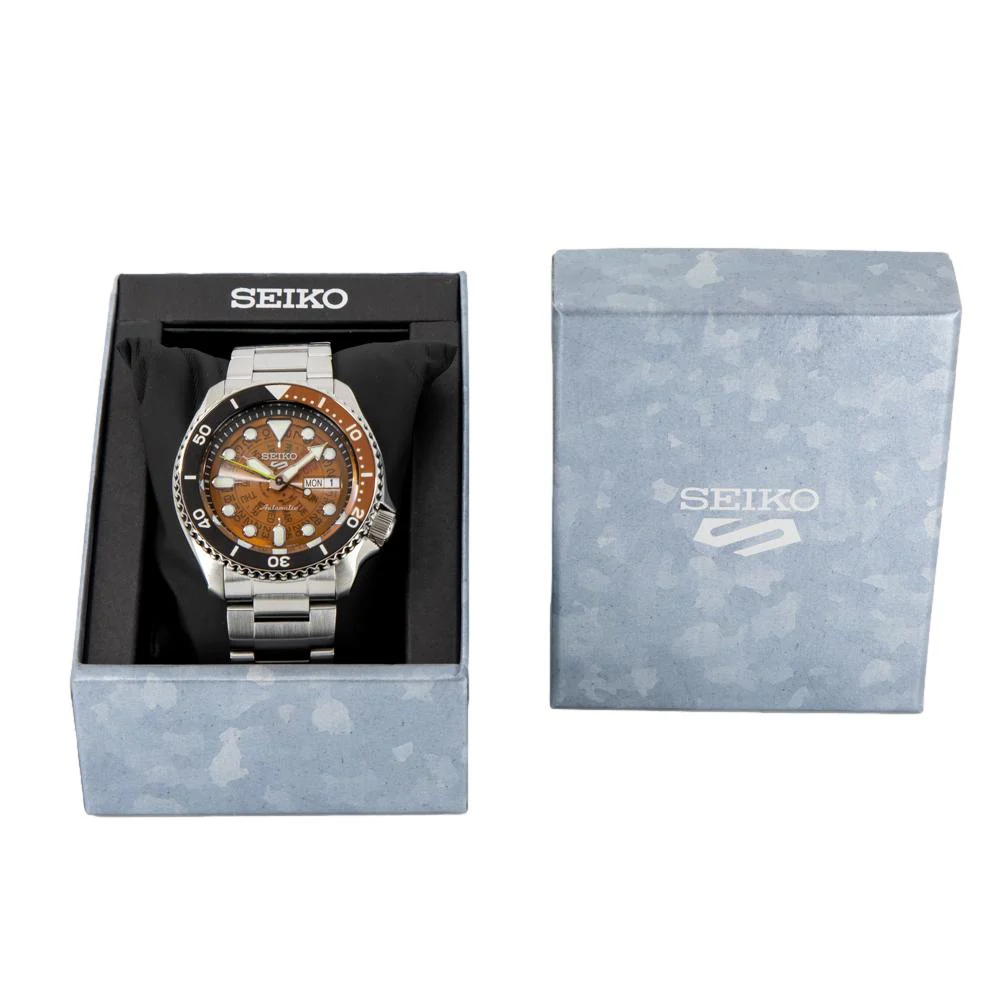 Seiko Men's SRPJ47K1Sports SKX Style Orange Dial Watch - Image 10