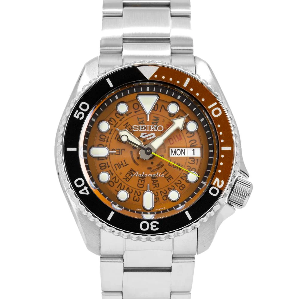 Seiko Men's SRPJ47K1Sports SKX Style Orange Dial Watch - Image 2