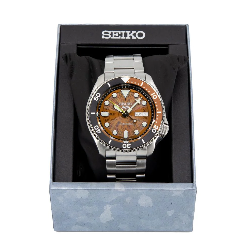 Seiko Men's SRPJ47K1Sports SKX Style Orange Dial Watch - Image 8