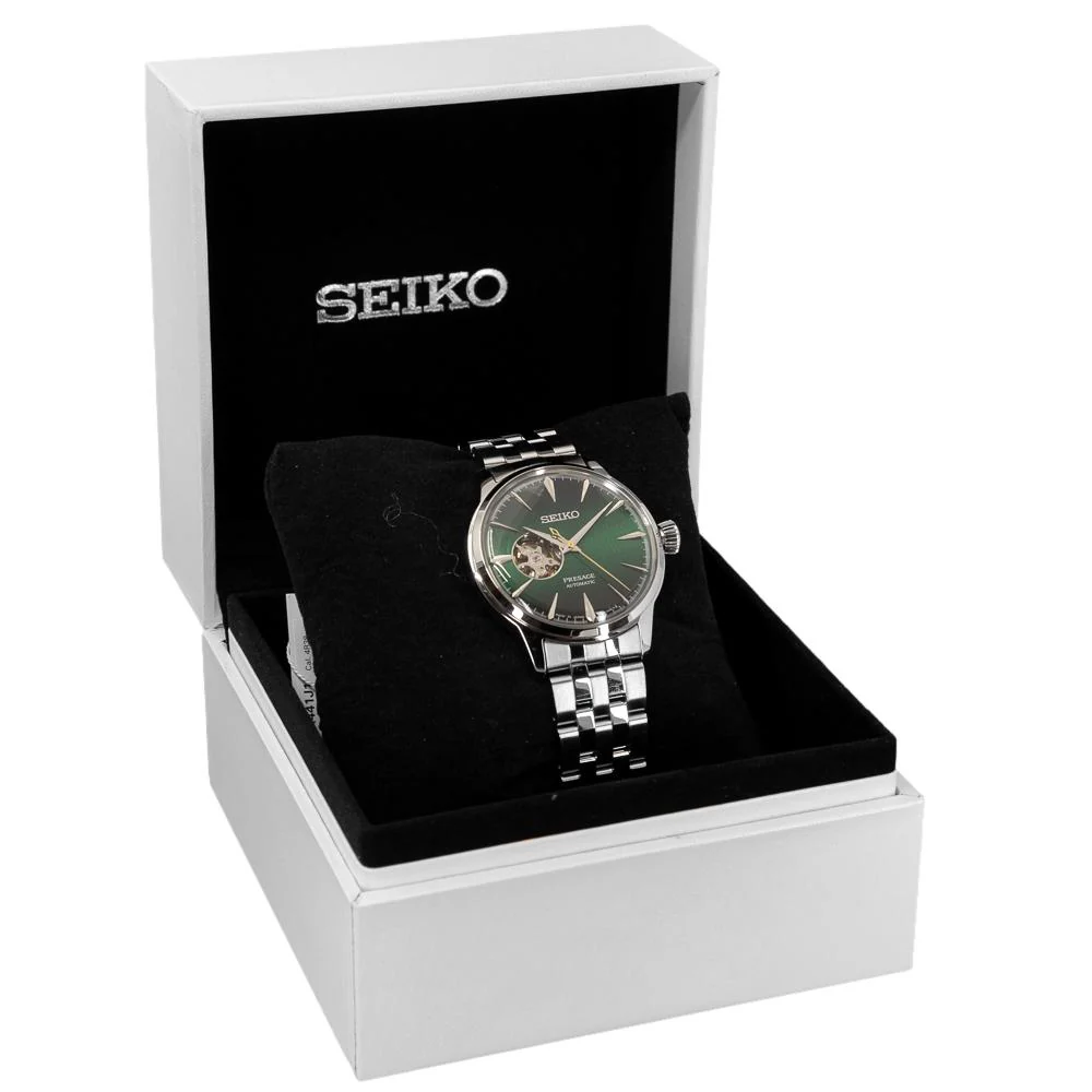 Seiko Men's SSA441J1 Presage Open Heart Green Dial Auto - Image 8