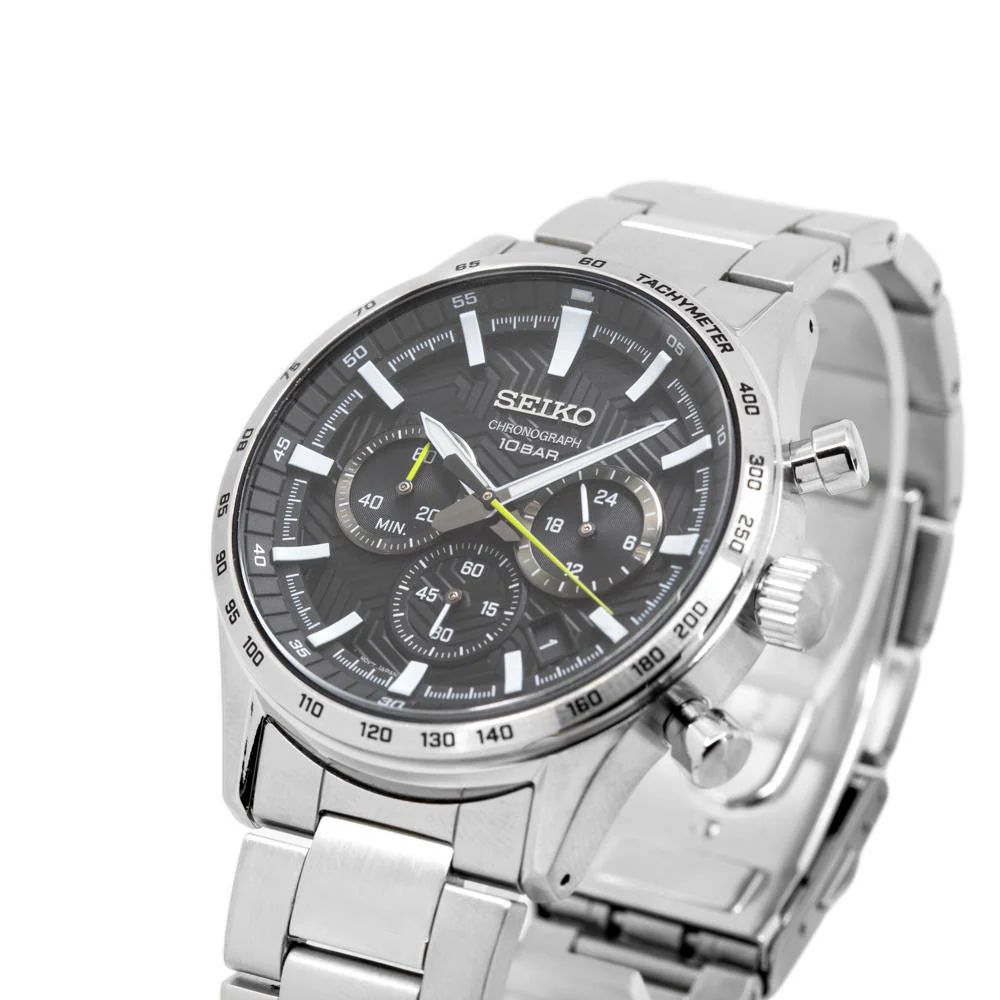 Seiko Men's SSB413P1 Sport Chronograph Black Dial Watch - Image 9