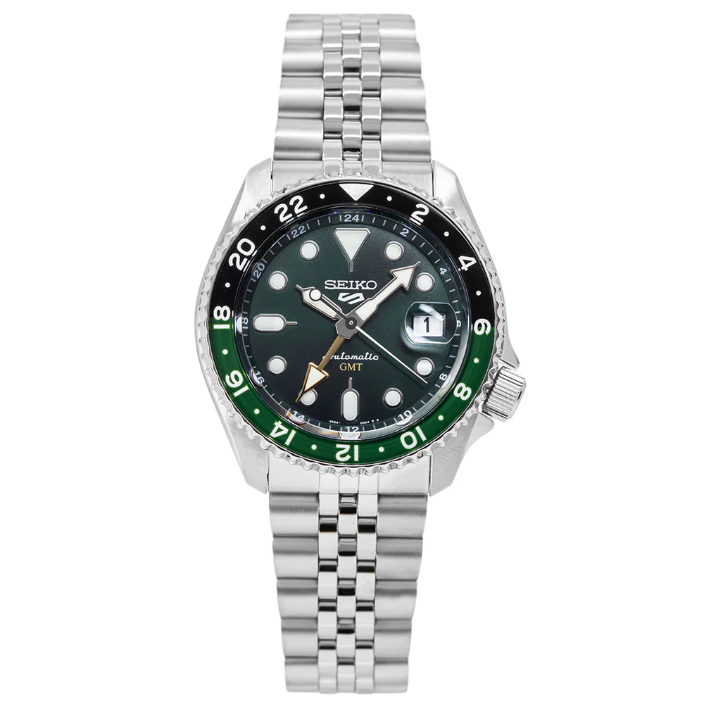 Seiko Men's SSK035K1 5 Sports Green Dial Automatic GMT - Image 3