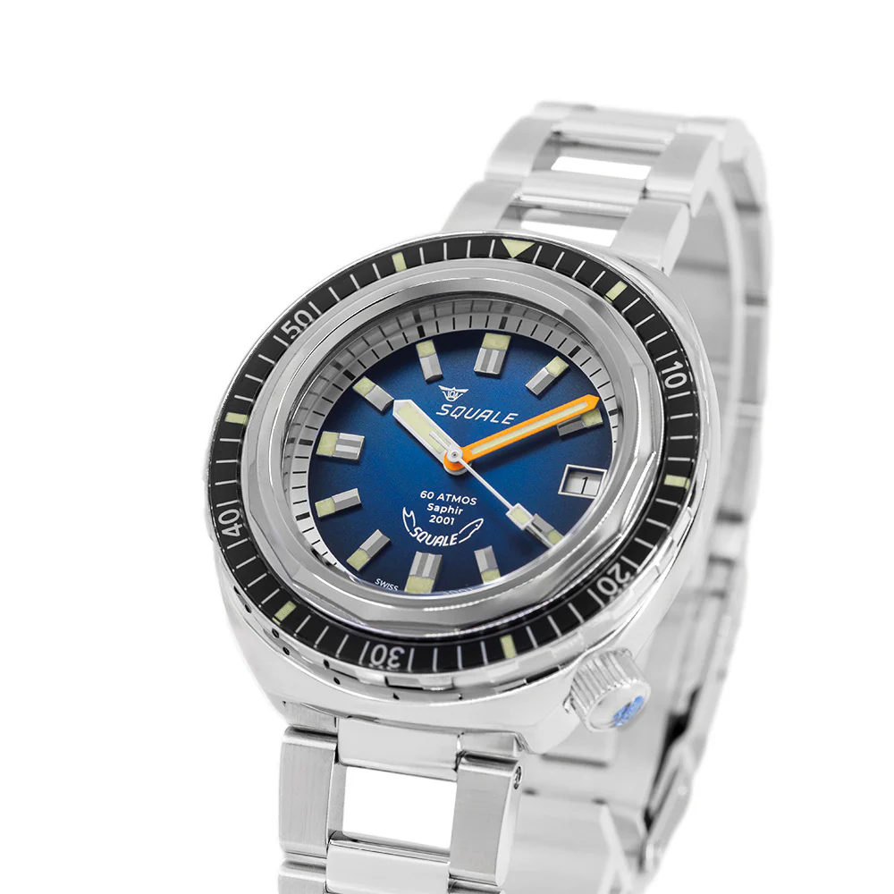 Squale Men's 2001BKBL.AC Sunray Blue 40mm 60 Atmos Automatic - Image 9
