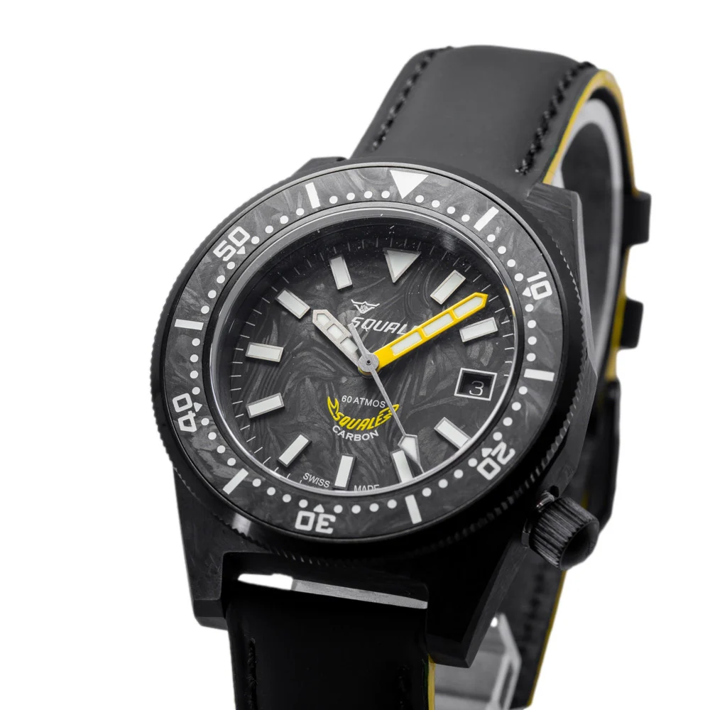 Squale T183AFCY.RLY T-183 Forged Carbon Yellow Automatic Men's Watch - Image 4
