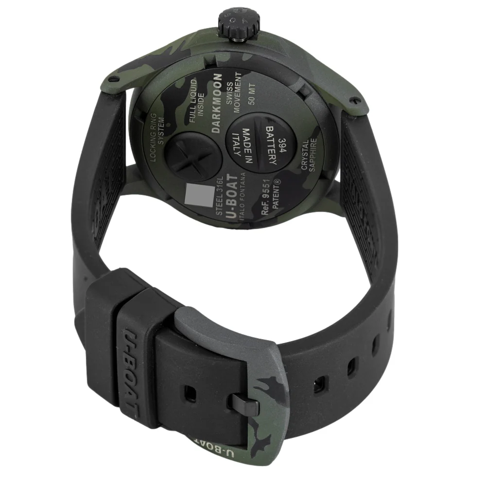 U-Boat Men's 9551 Darkmoon 40 mm BK Grey Curved Camouflage - Image 5
