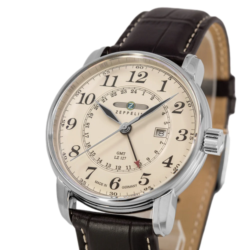 Zeppelin Men's 7642-5 LZ127 Graf Dual Time 42mm Quartz - Image 7